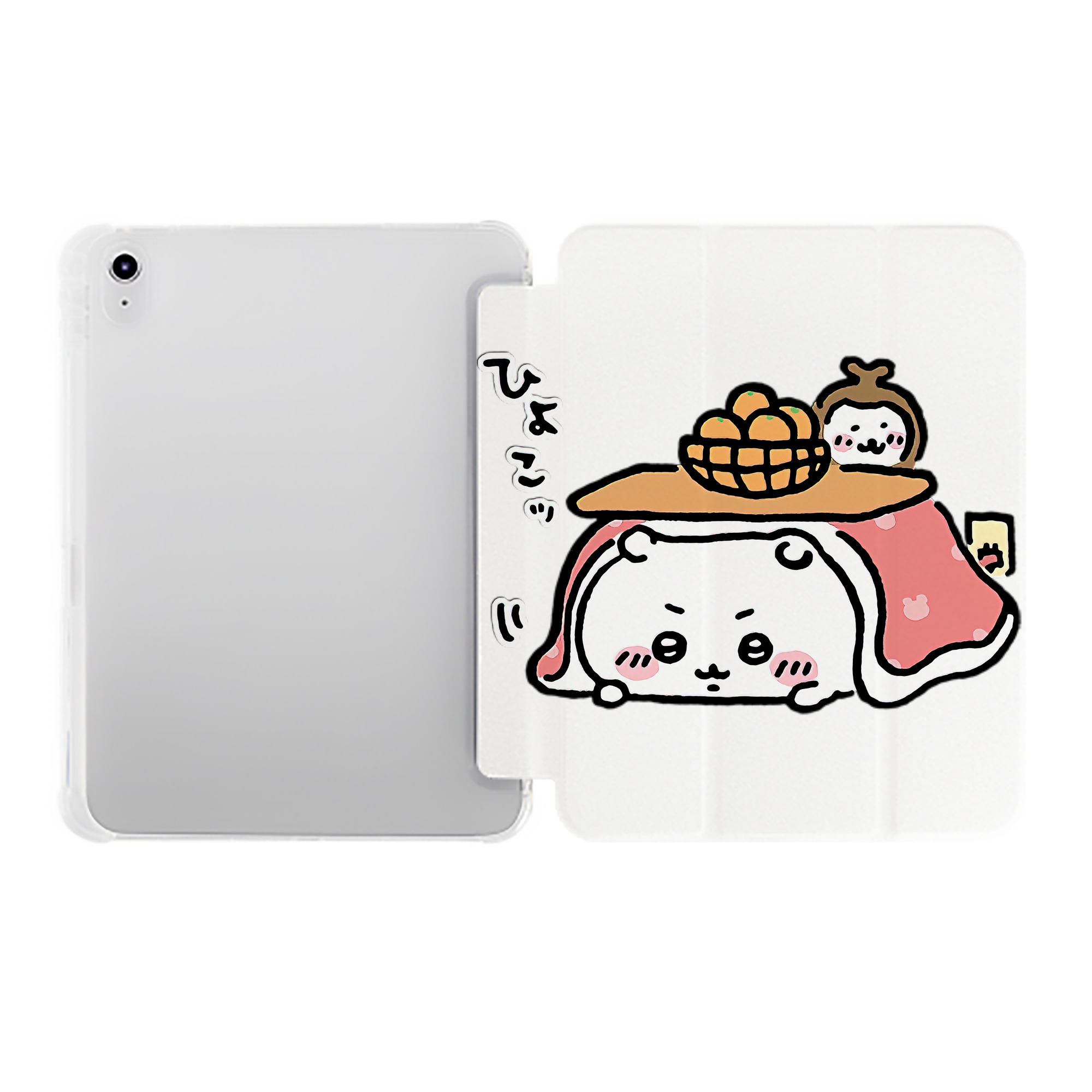 （画像用） ちいかわ ちいかわ Chii-kawa chiikawa IPad ケース ペン収納付き 三つ折りスタンド PUレザー×シリコン 対応機種9.5/10.5/10.9インチ